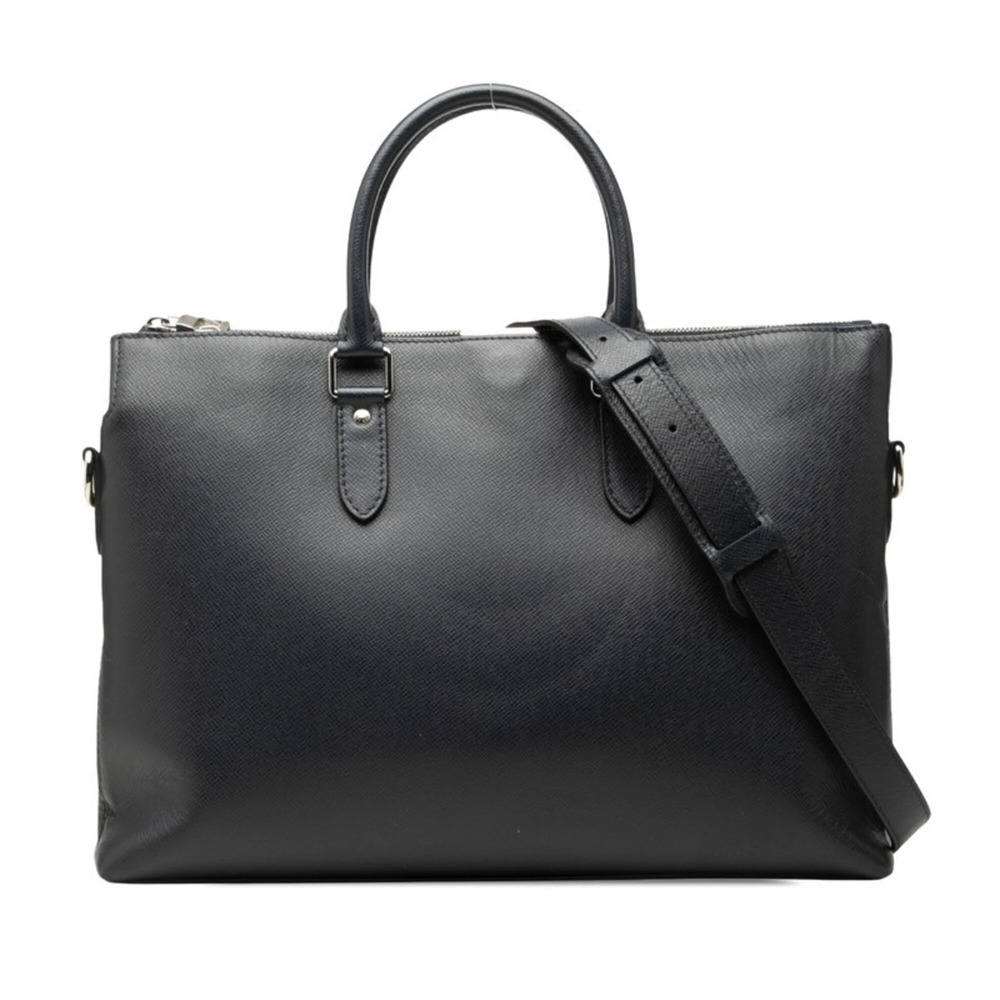 Louis Vuitton Anton Briefcase Business Bag Shoulder 2WAY M33417 Navy Taiga Le...